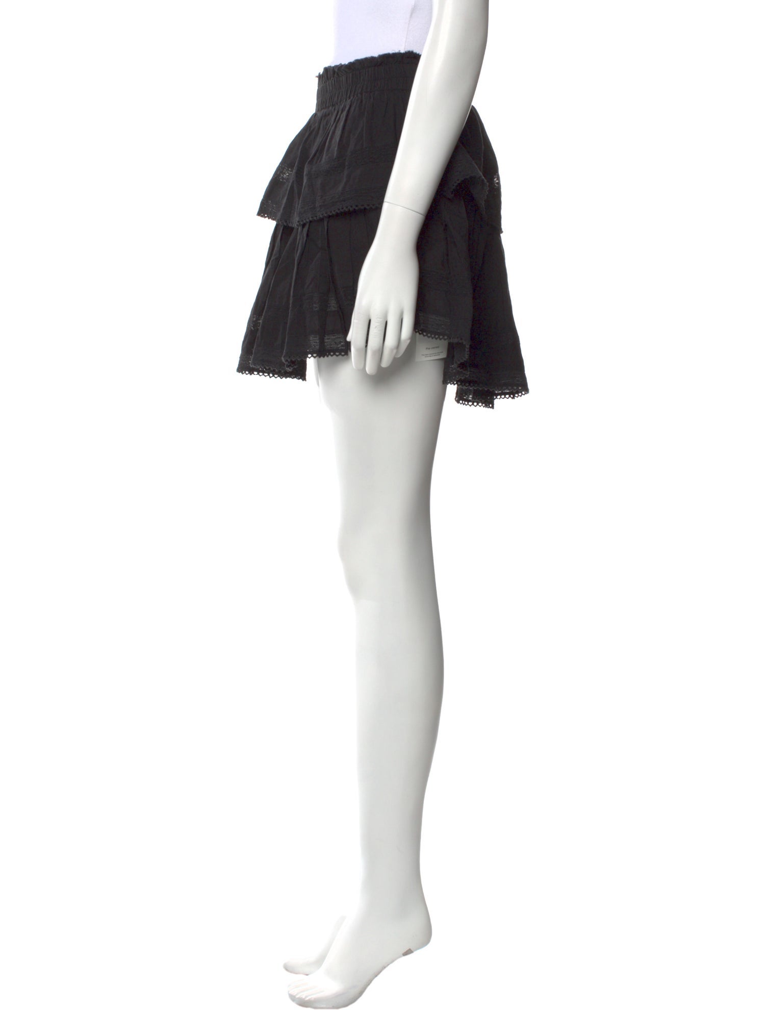 LoveShackFancy Raw-Edge Trim Mini Skirt