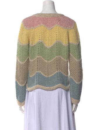 LoveShackFancy Striped V-Neck Sweater