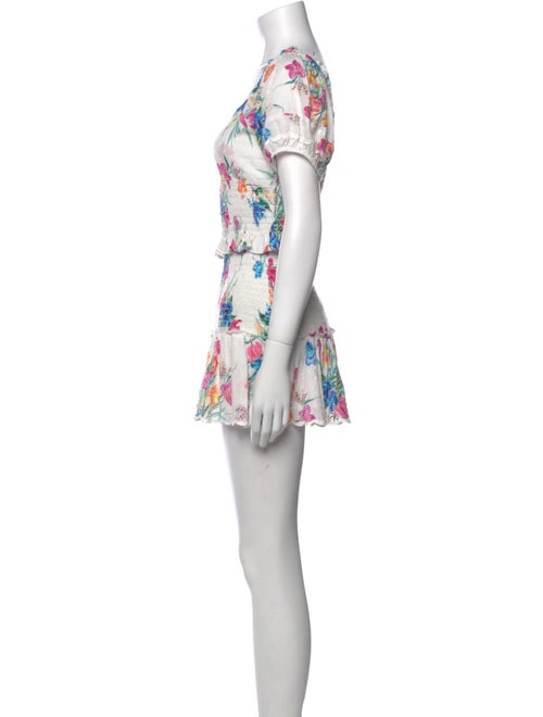 LoveShackFancy Floral Print Mini Dress