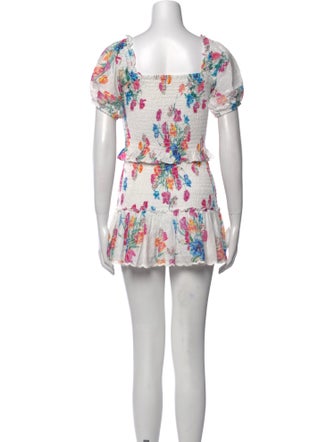 LoveShackFancy Floral Print Mini Dress
