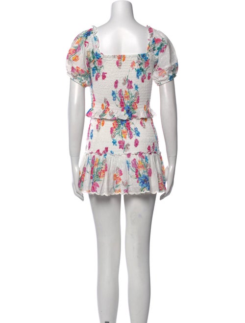 LoveShackFancy Floral Print Mini Dress