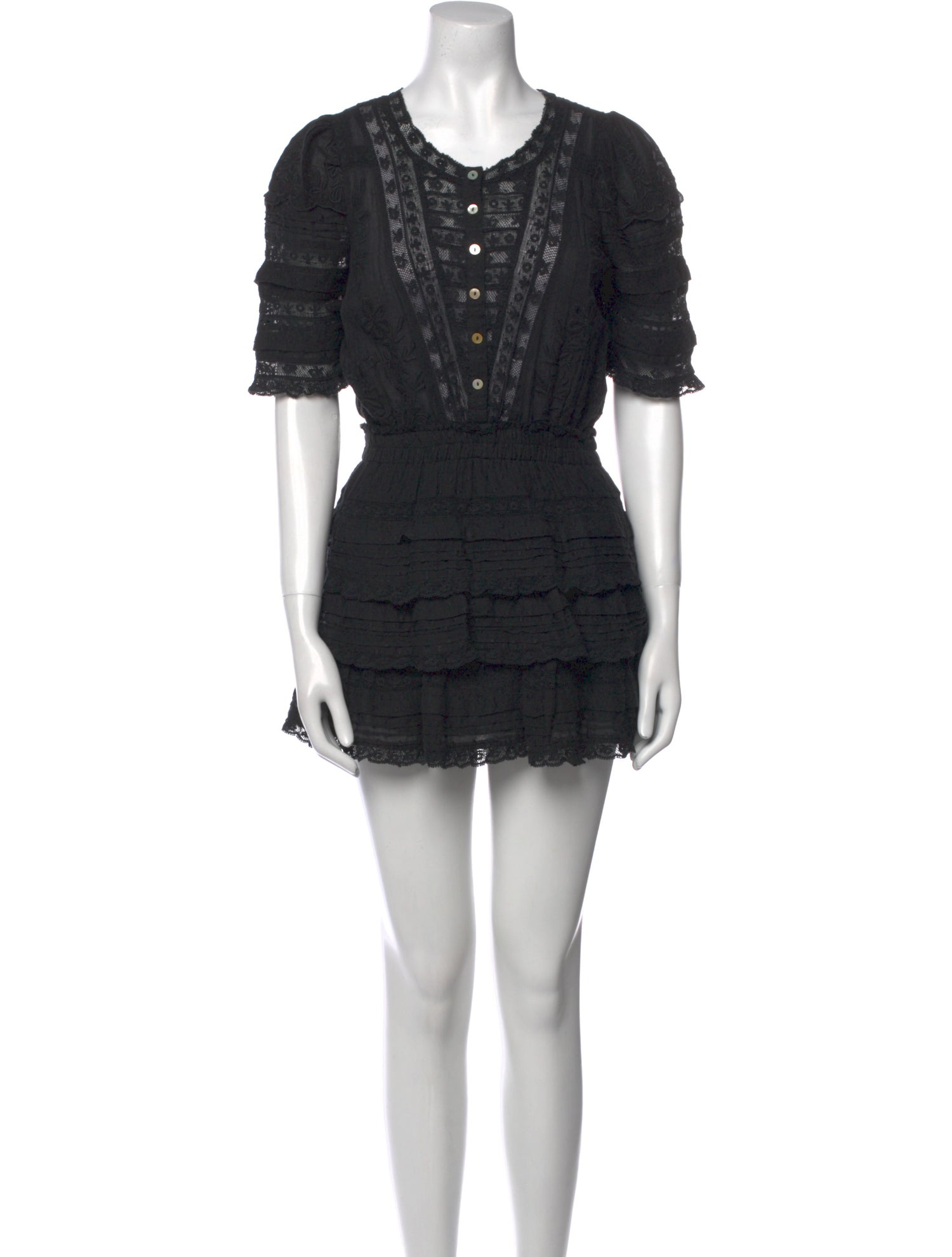 LoveShackFancy Scoop Neck Mini Dress