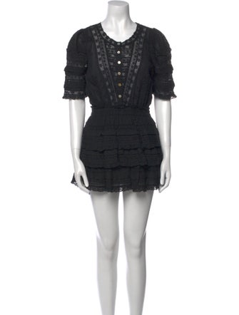 LoveShackFancy Scoop Neck Mini Dress