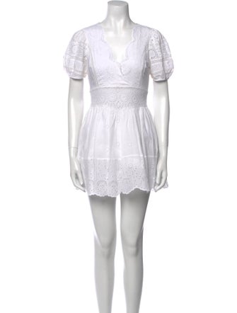 LoveShackFancy V-Neck Mini Dress