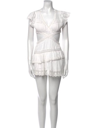 LoveShackFancy V-Neck Mini Dress