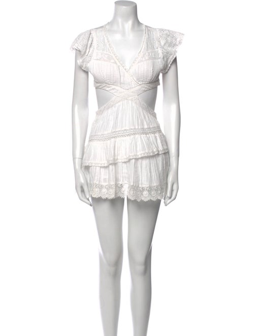 LoveShackFancy V-Neck Mini Dress