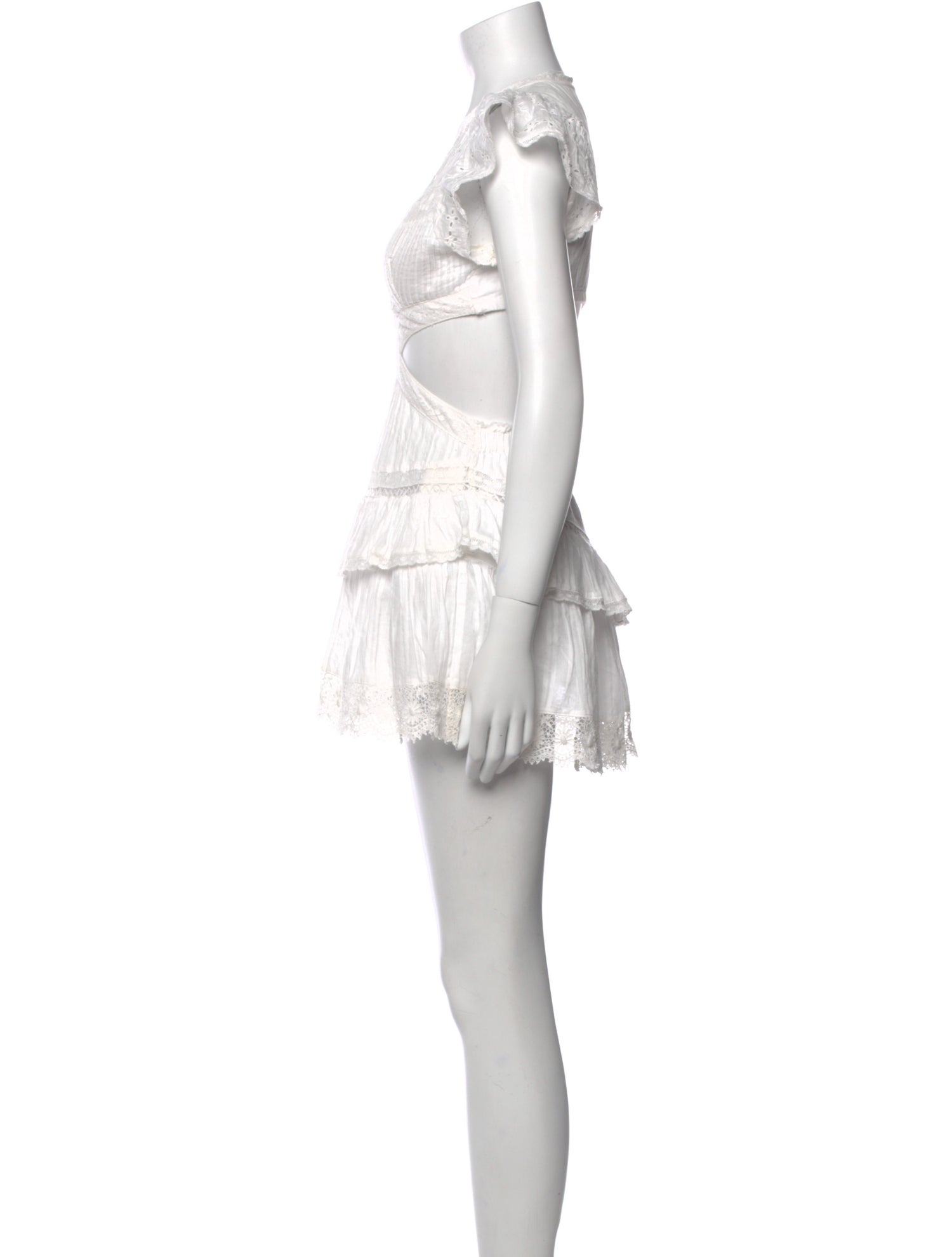 LoveShackFancy V-Neck Mini Dress