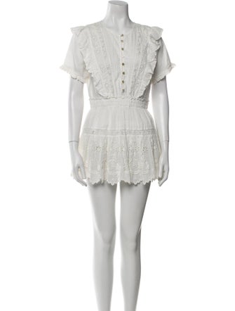 LoveShackFancy V-Neck Mini Dress