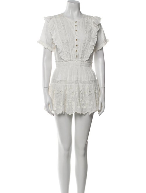 LoveShackFancy V-Neck Mini Dress