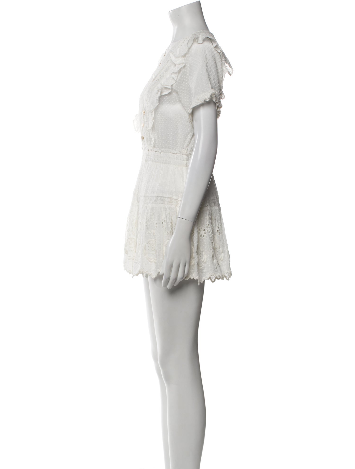 LoveShackFancy V-Neck Mini Dress