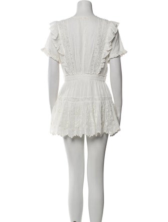 LoveShackFancy V-Neck Mini Dress