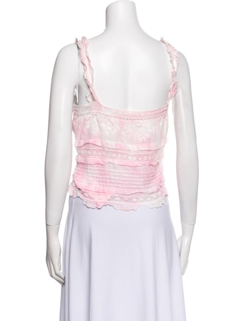 LoveShackFancy Square Neckline Sleeveless Crop Top