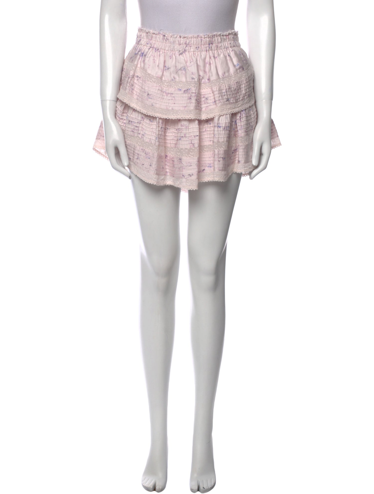 LoveShackFancy Printed Mini Skirt