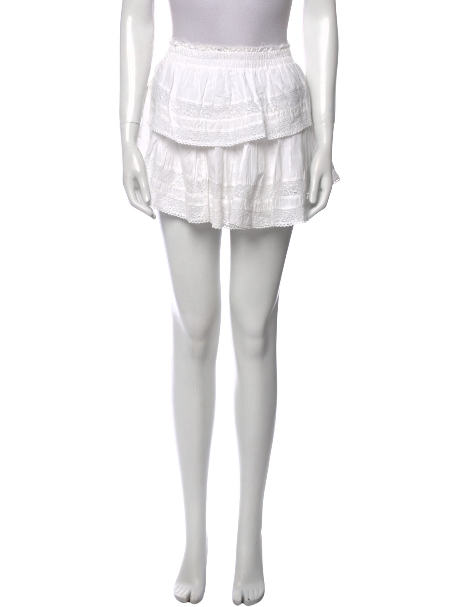 LoveShackFancy Ruffle Embellishment Mini Skirt