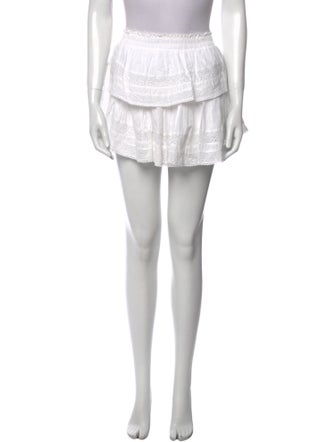 LoveShackFancy Ruffle Embellishment Mini Skirt