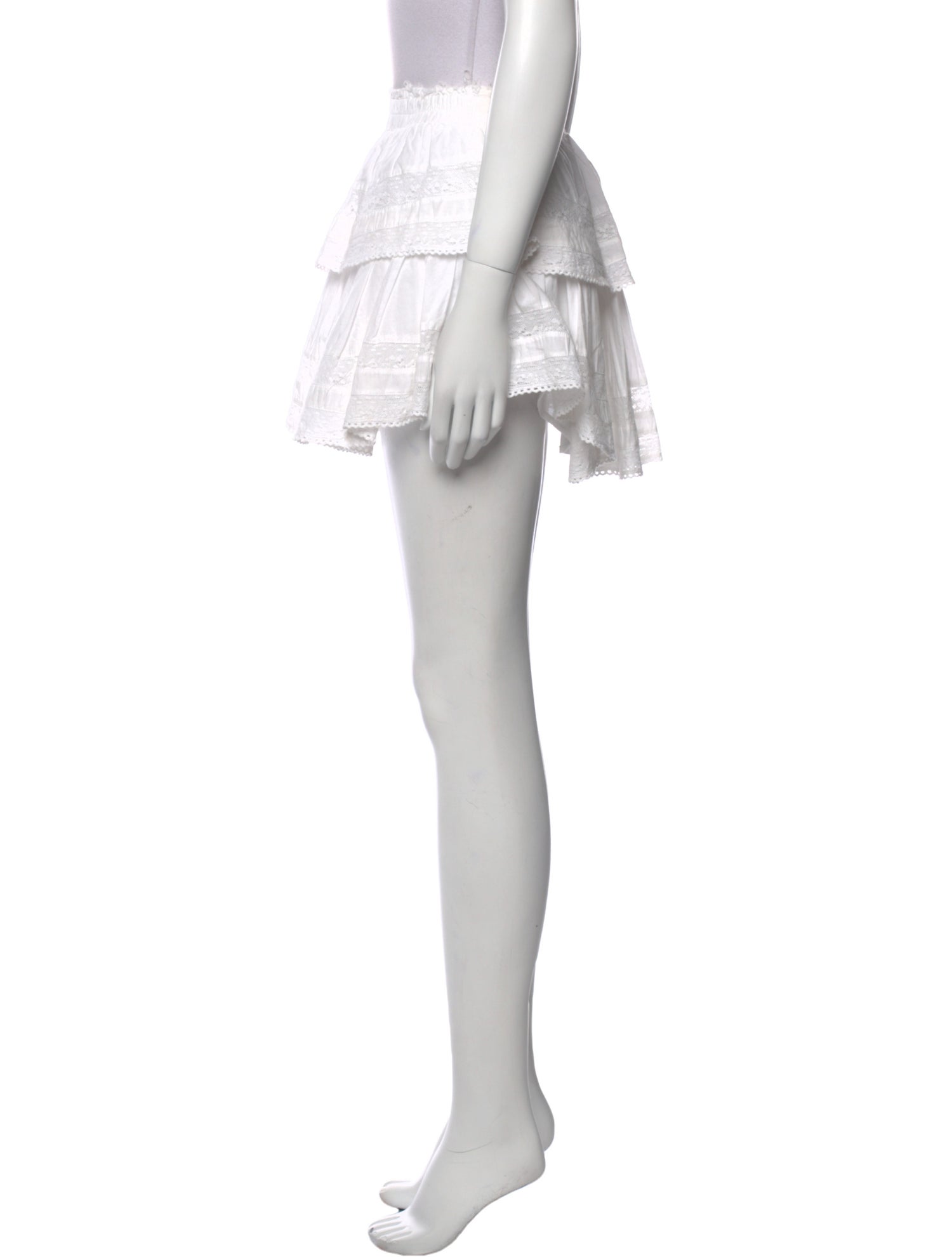 LoveShackFancy Ruffle Embellishment Mini Skirt