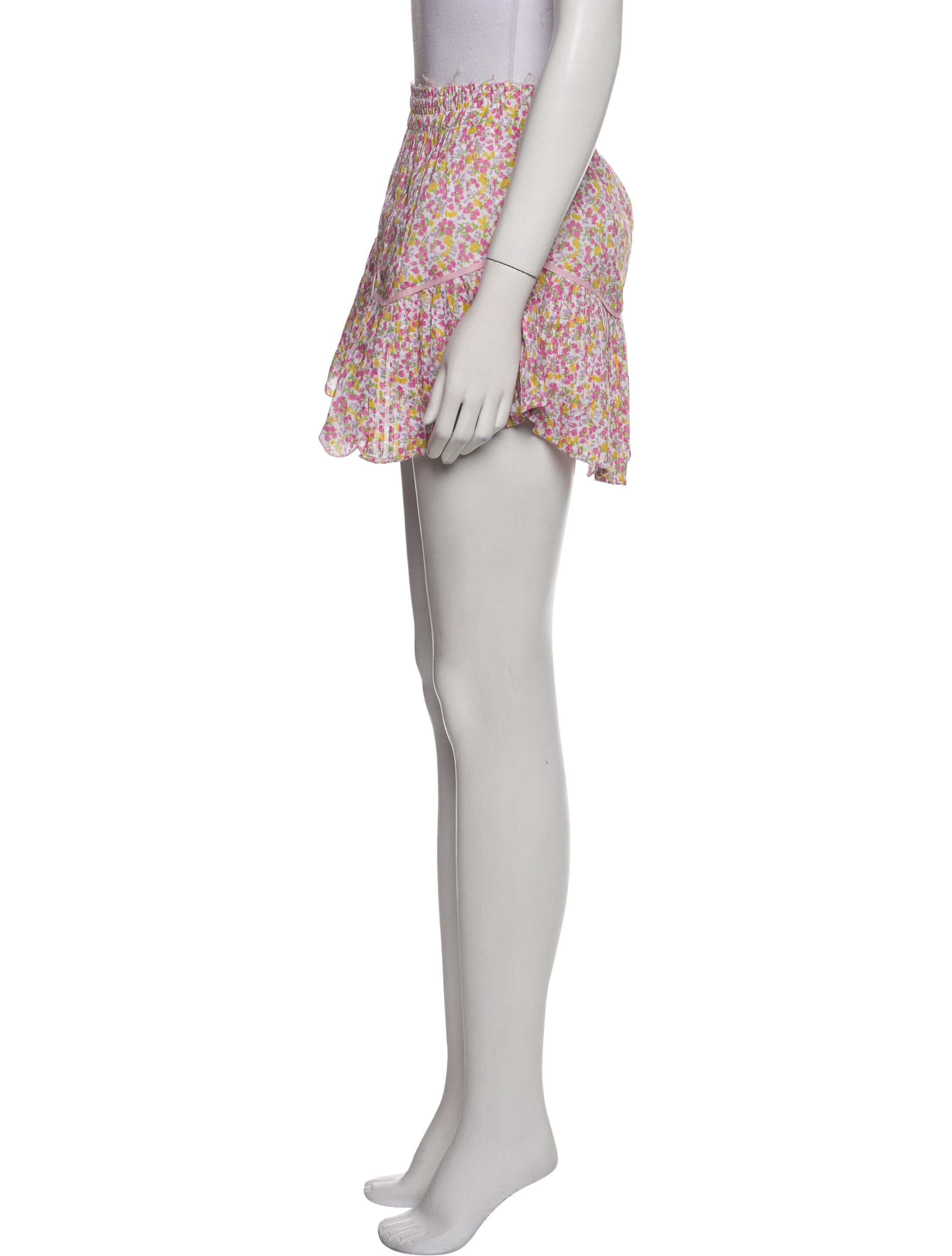 LoveShackFancy Floral Print Mini Skirt