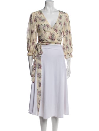 LoveShackFancy Silk Floral Print Crop Top