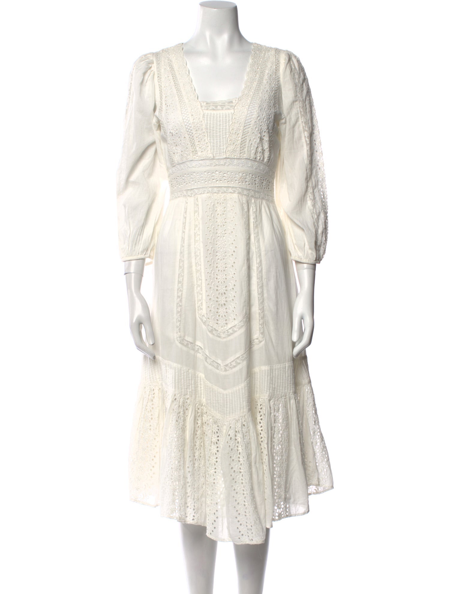 LoveShackFancy Scoop Neck Long Dress