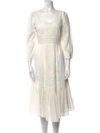 LoveShackFancy Scoop Neck Long Dress