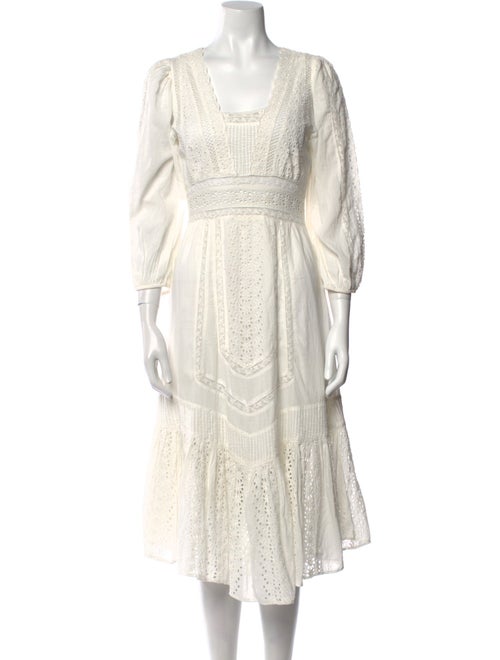 LoveShackFancy Scoop Neck Long Dress