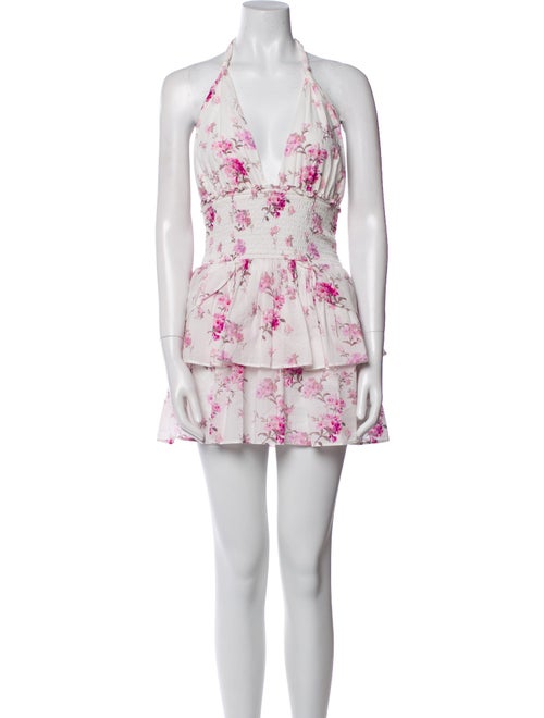 LoveShackFancy Floral Print Mini Dress