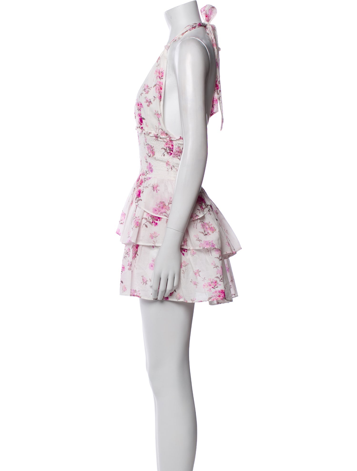 LoveShackFancy Floral Print Mini Dress