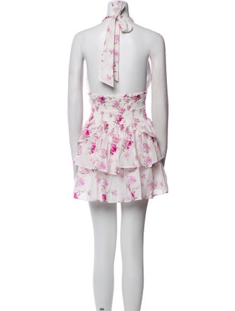 LoveShackFancy Floral Print Mini Dress