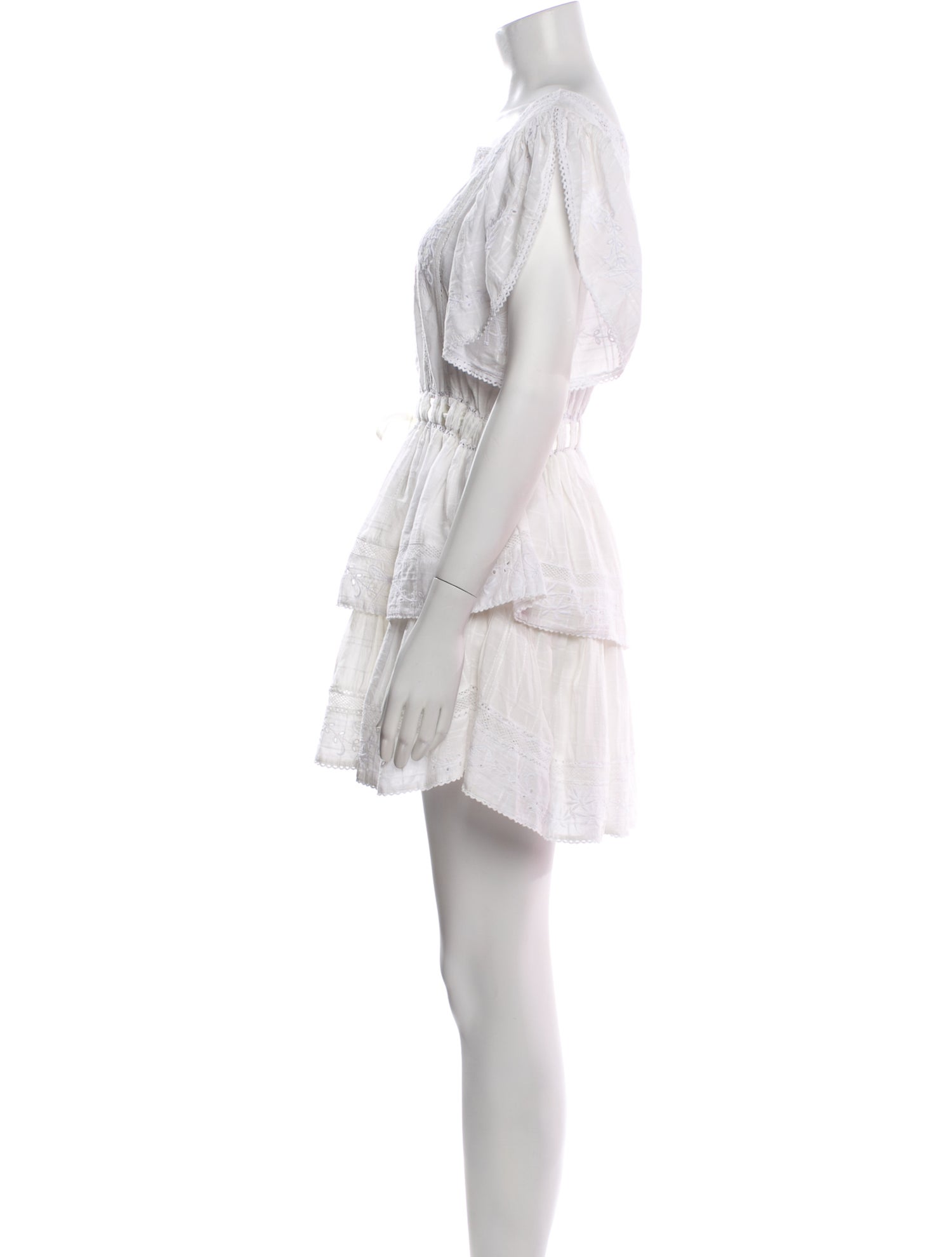 LoveShackFancy Square Neckline Mini Dress