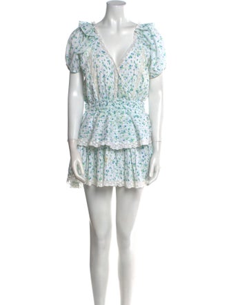 LoveShackFancy Floral Print Mini Dress