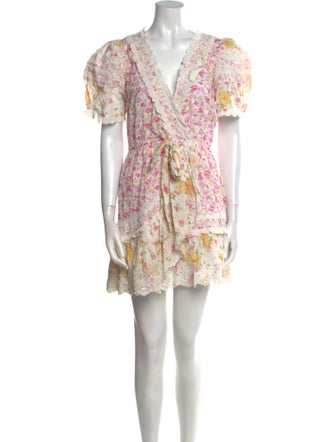 LoveShackFancy Floral Print Mini Dress