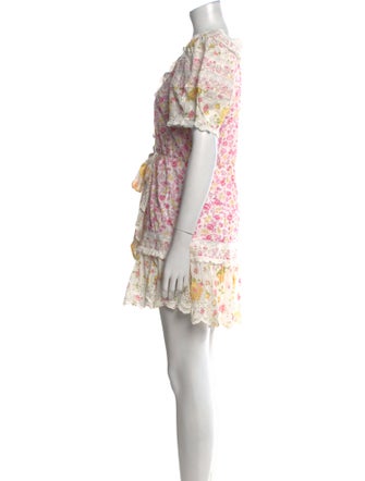 LoveShackFancy Floral Print Mini Dress