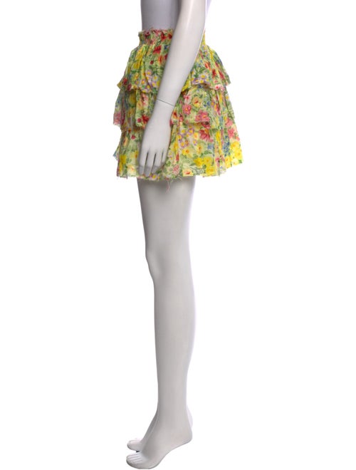 LoveShackFancy Floral Print Mini Skirt