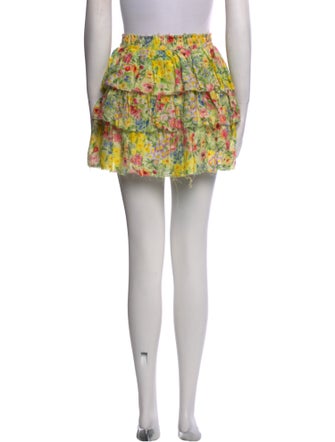 LoveShackFancy Floral Print Mini Skirt