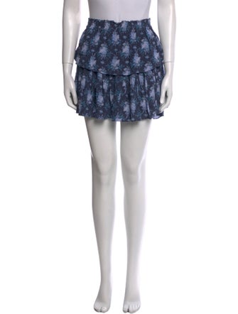 LoveShackFancy Floral Print Mini Skirt