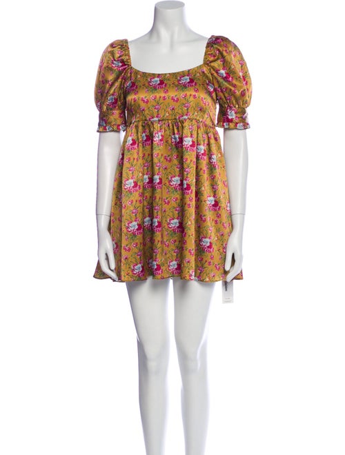 LoveShackFancy Floral Print Mini Dress