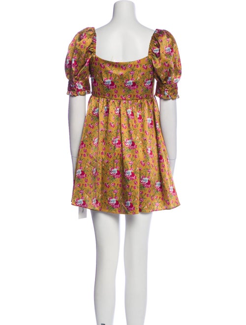 LoveShackFancy Floral Print Mini Dress