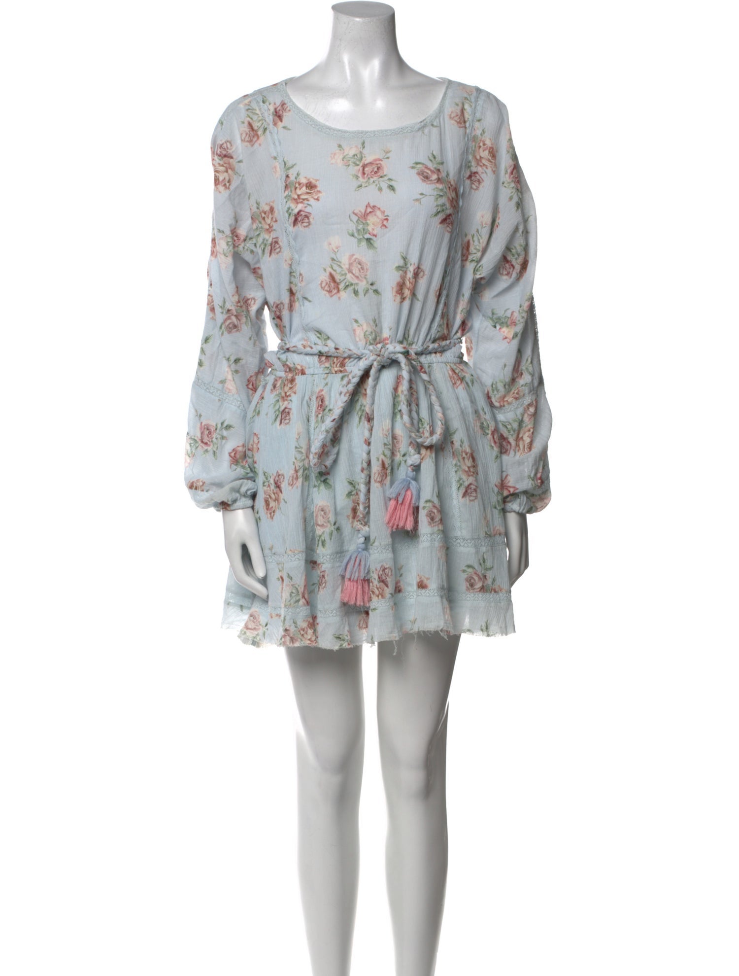 LoveShackFancy Floral Print Midi Length Dress