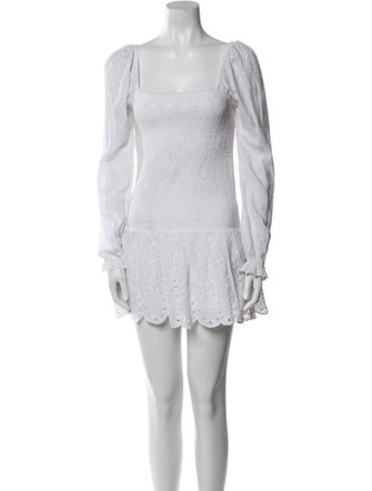 LoveShackFancy Square Neckline Mini Dress