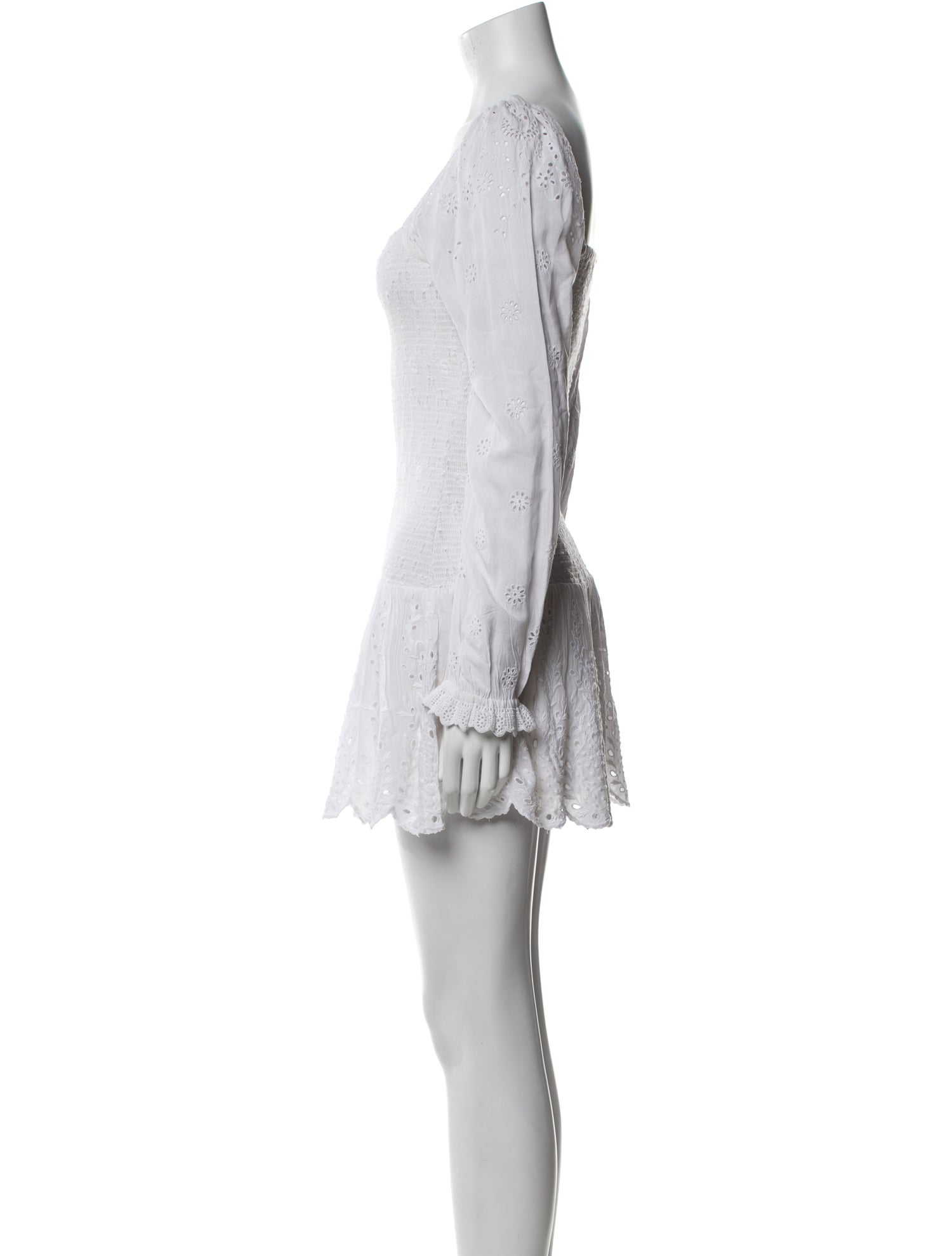 LoveShackFancy Square Neckline Mini Dress