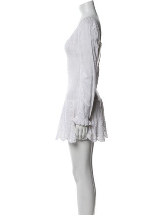 LoveShackFancy Square Neckline Mini Dress