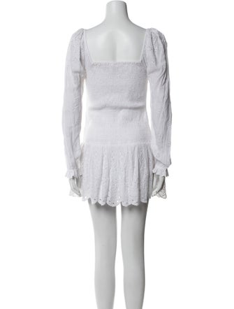 LoveShackFancy Square Neckline Mini Dress