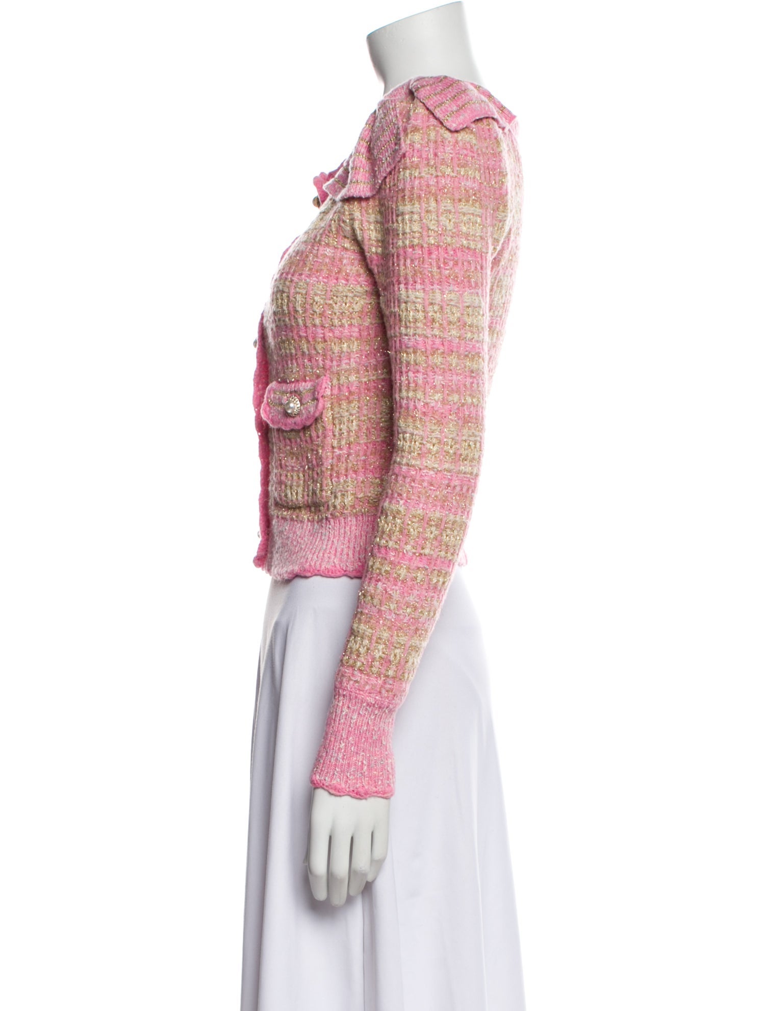 LoveShackFancy Nylon Tweed Pattern Evening Jacket