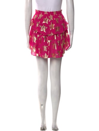 LoveShackFancy Floral Print Mini Skirt