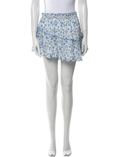 LoveShackFancy Floral Print Mini Skirt
