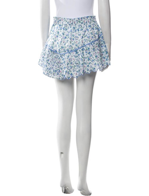 LoveShackFancy Floral Print Mini Skirt