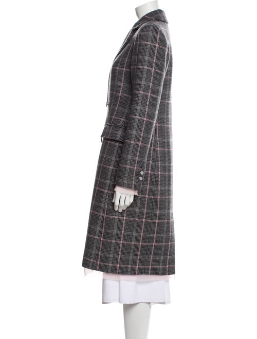 LoveShackFancy Virgin Wool Plaid Print Peacoat