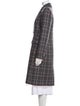 LoveShackFancy Virgin Wool Plaid Print Peacoat