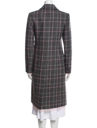 LoveShackFancy Virgin Wool Plaid Print Peacoat