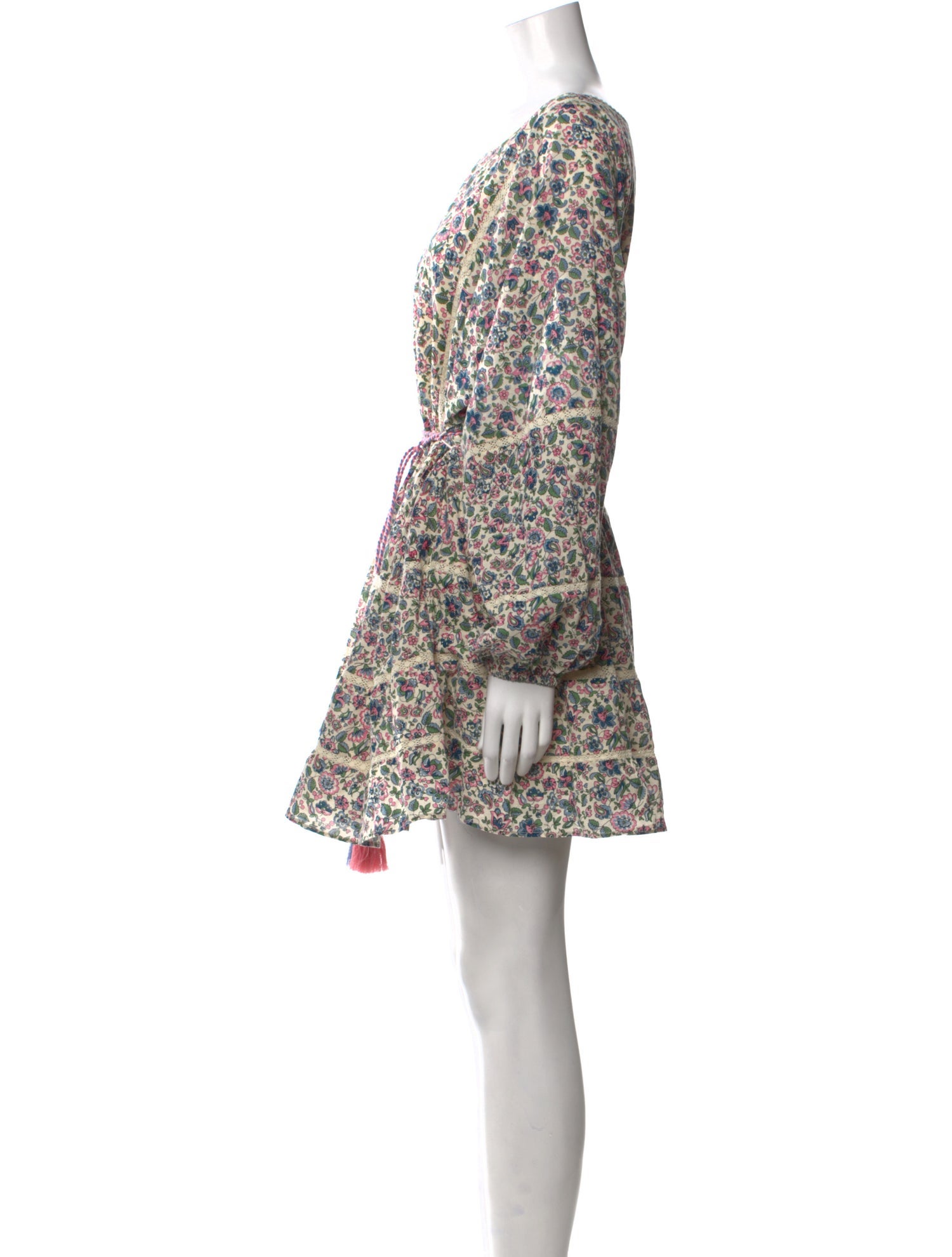 LoveShackFancy Floral Print Mini Dress